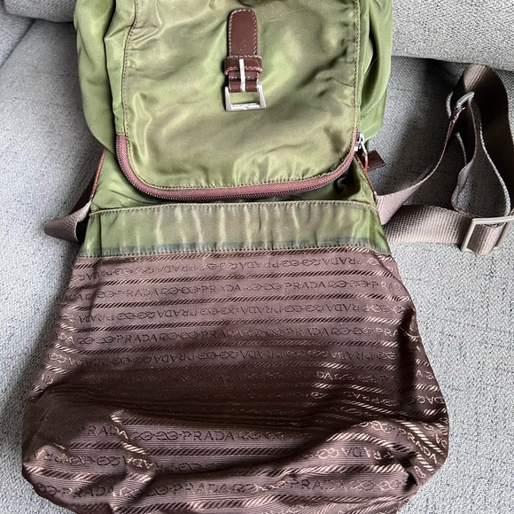 Prada 90s nylon utility bag satchel green khaki - Picture 5 of 13